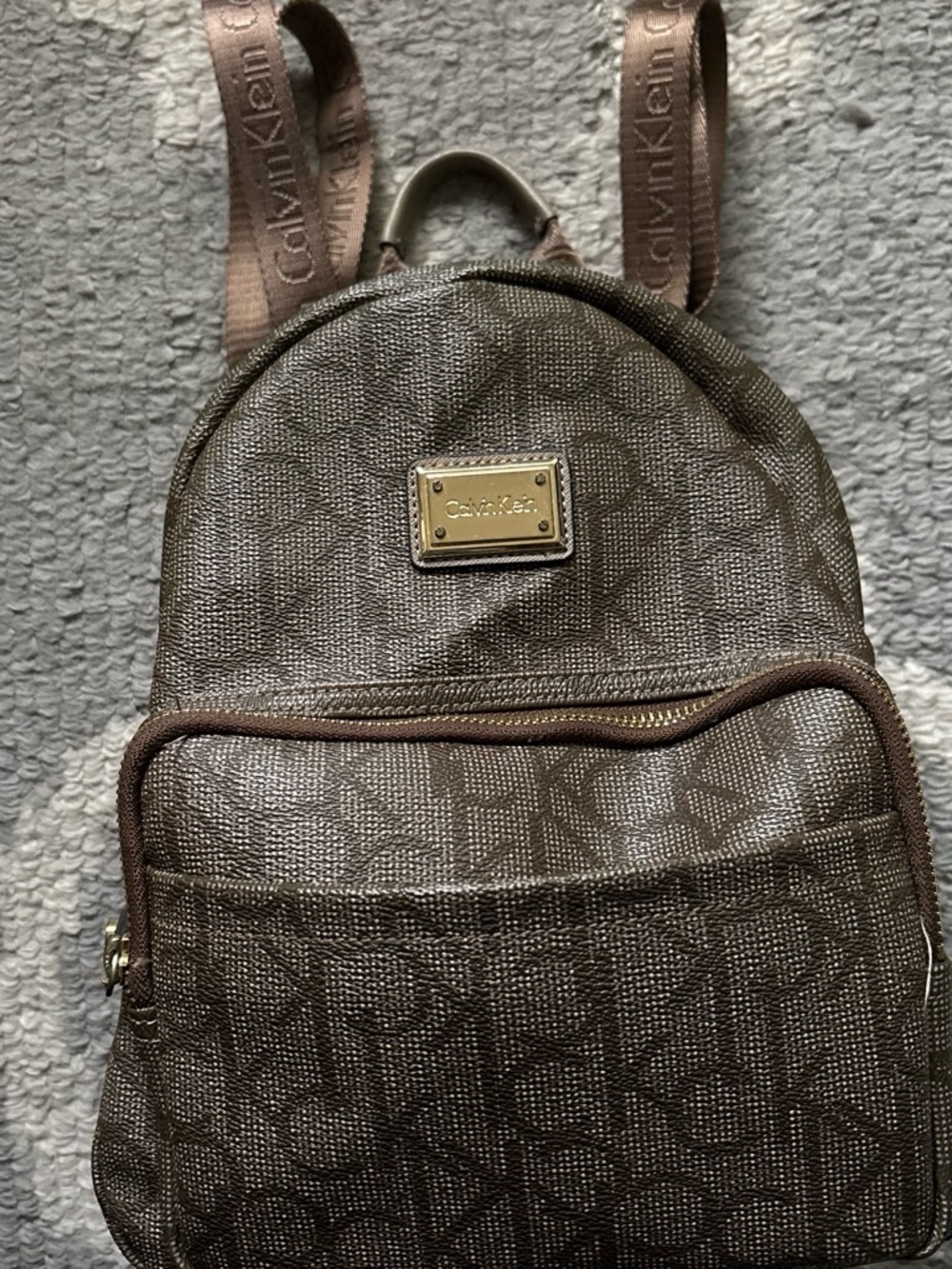 Calvin Klein Brown Logo Mini Backpack